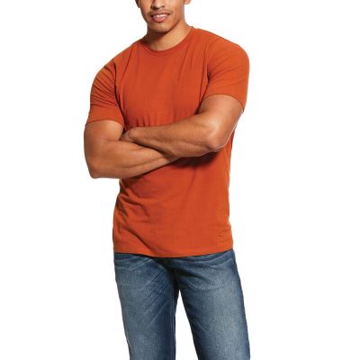 Ariat Retro Basic - T Shirts Oranje Heren - 37655-586